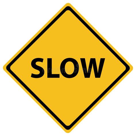 Slow Yellow Traffic Sign Stock Vector Illustration Of Vector 116235991