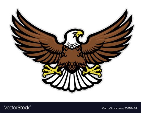 Eagle Mascot Spreading Wings Royalty Free Vector Image