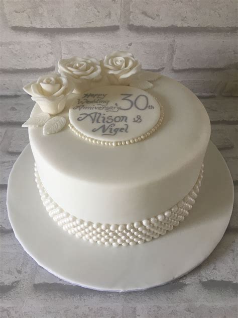 Pearl Wedding Anniversary Cake 30th Wedding Anniversary Cake 30th