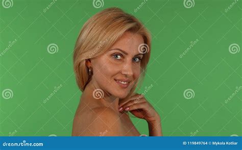 Mature Beautiful Woman Smiling Seductively To The Camera Stock Footage