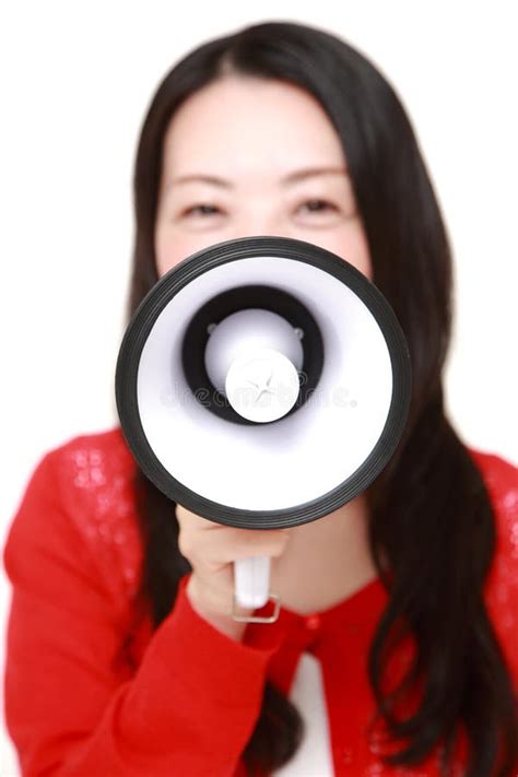 Woman With Megaphone Stock Image Image Of Person Scream 62389587