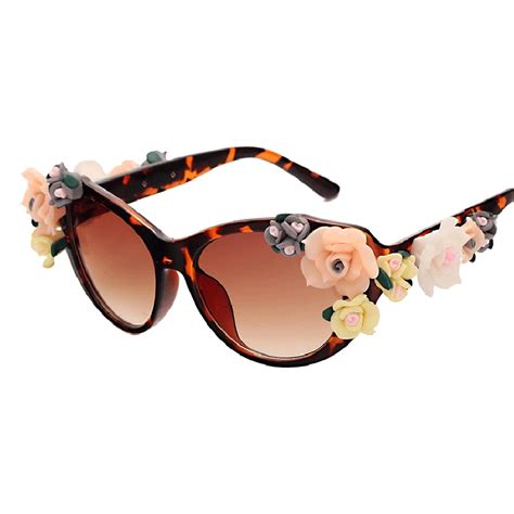 Mayev Fashion Flowers Sunglasses Designed For Women Rose Glasses Popular Style Floral Sculpture