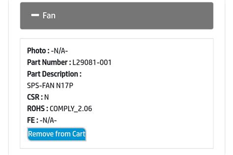 Laptop Fan Is Not Available In Hp Partsurfer Or Anyother Sto Hp