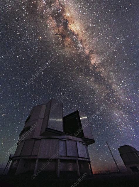 milky way over the very large telescope stock image c023 3155 science photo library
