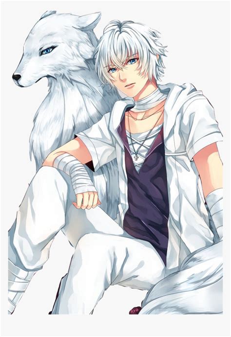 Freetoedit Wolf Animeboy Anime Wolfboy Werewolf Anime Wolf Boy With White Hair Hd Png