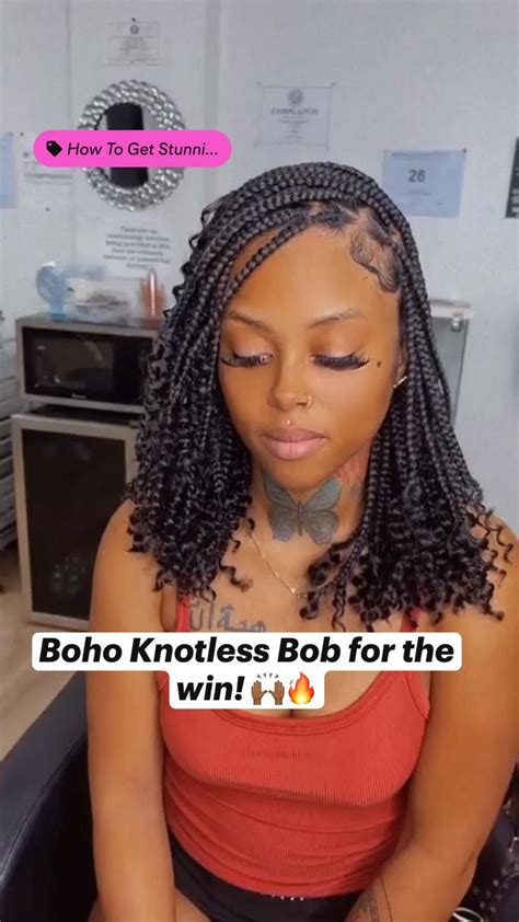 Boho Knotless Bob For The Win 🙌🏾🔥 In 2022 Natural Hair Styles
