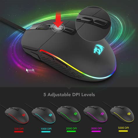 Redragon M719 Invader Wired Rgb Optical Gaming Mouse Mice