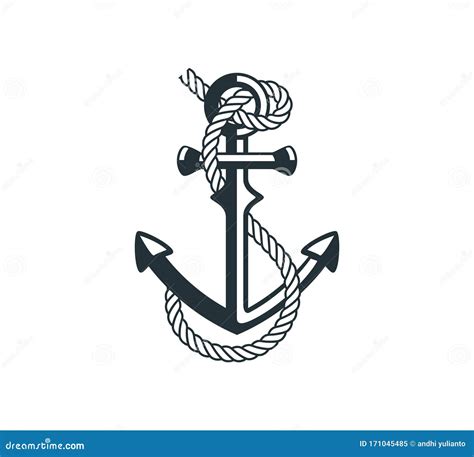 Ship Anchor With Rope Vector Graphic Design For Logo And Illustration