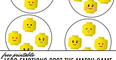 Free Printable Lego Emotions Spot The Match Game Matching Games