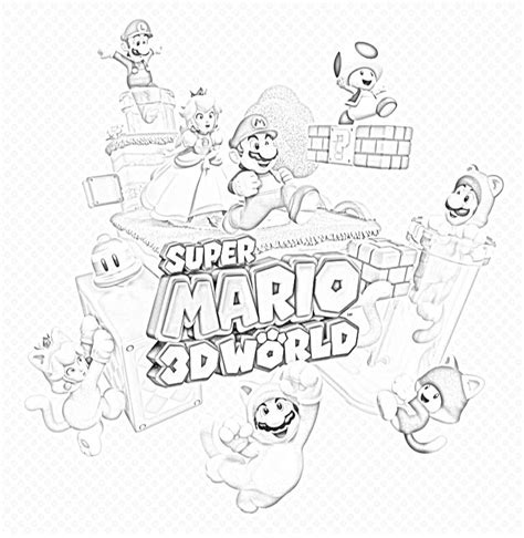 Coloring Pages Mario 3d World Coloring Home