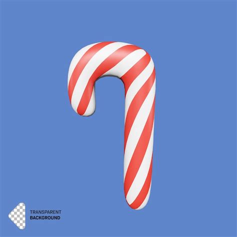 Premium Psd Candy Cane In 3d Rendering
