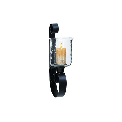 Pine candle wall sconce w/ candle drip cover. Shop Black Wrought Iron 21-inch Wall-mount Sconce ...