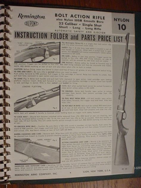 Original Remington Nylon Instruction Manual For Sale At Gunauction