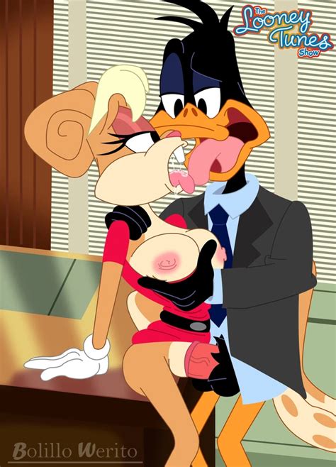 rule 34 accurate art style bolillo werito boss cartoony daffy duck french kiss kissing lola