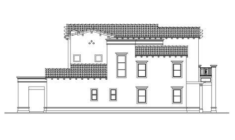 2d Autocad Drawing File Has The Detail Of Front Elevation Of The