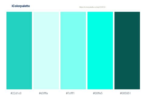 Aqua Green Color Combinations Color Palette Inspiration Shades Of