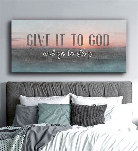 Christian Wall Art Give It To God And Go To Sleep Wood Frame Ready T