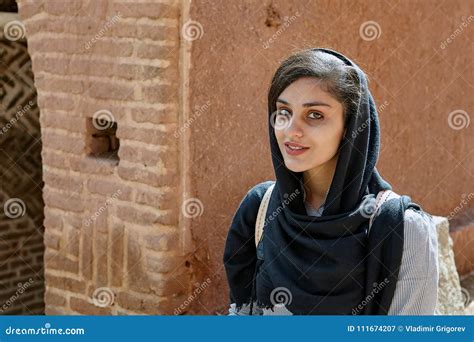 Iranian Woman On The Brick Dome Roof Of Sultan Amir Ahmad Qasemi Bath