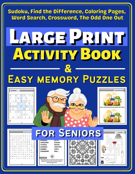 Buy Large Print Activity Book And Easy Memory Puzzles For Seniors Fun