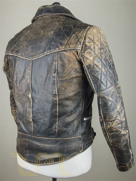 Vintage Motorcycle City Leather Biker Jacket With Patina Leather