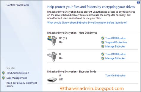 Managing The Bitlocker On Data Drive In Windows 7 ~ Windows