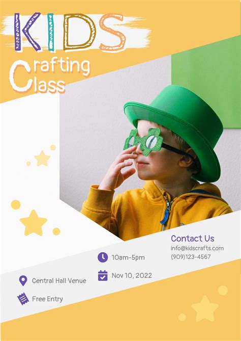 Kids Crafting Class Poster Poster Template