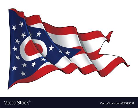 Waving Flag State Ohio Royalty Free Vector Image