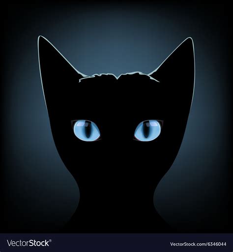 Black Cat Blue Eyes Royalty Free Vector Image Vectorstock