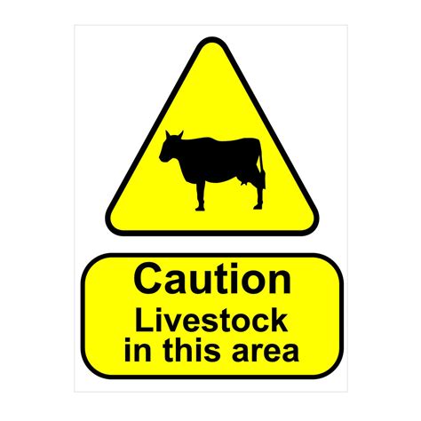 Caution Livestock In This Area Signsonlineie