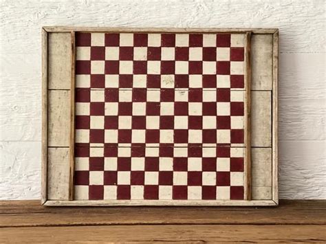 Antique Wooden Checker Board Game Board Circa Early Etsy
