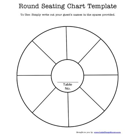 Free Printable Round Seating Chart Template For Weddings And