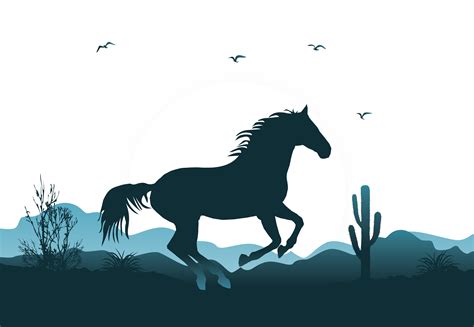 Mustang Wild Horse Horse Gait Illustration Vector Illustration