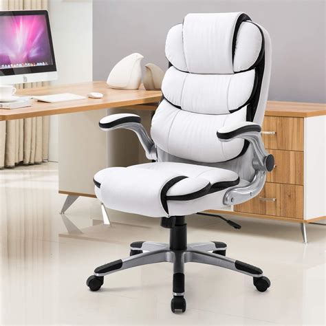 Yamasoro Leather Memory Foam Office Chair Adjustable Tilt Angle High Back Executive Computer