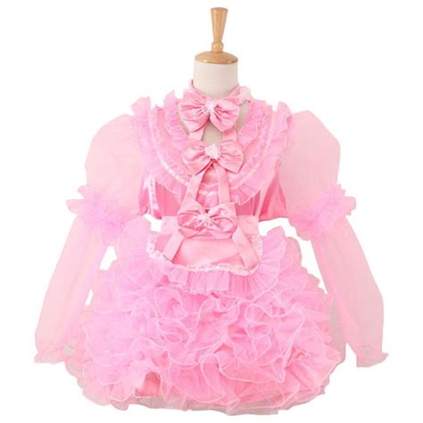 Lockable Pink Sissy Maid Dress Sissy Lux