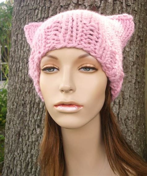 Pink Pussyhat Pink Pussy Hat Pink Cat Hat Pink Cat Beanie Etsy