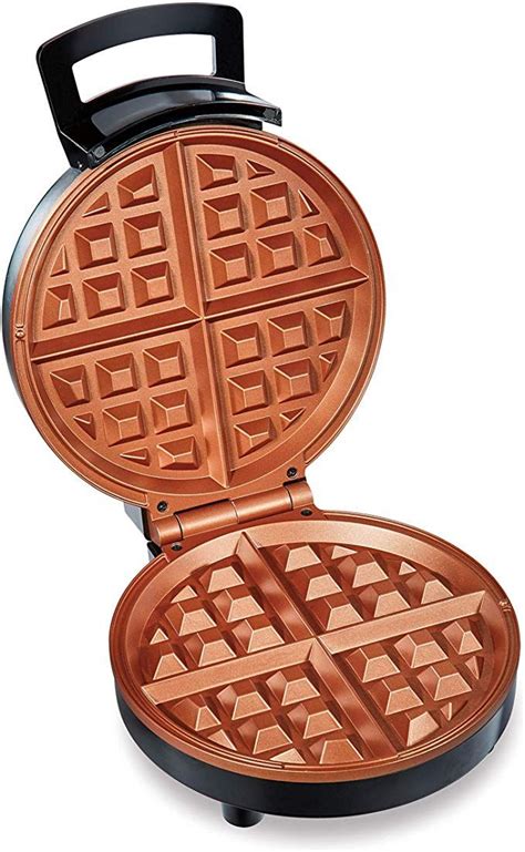 Hamilton Beach Belgian Waffle Maker With Non Stick Copper