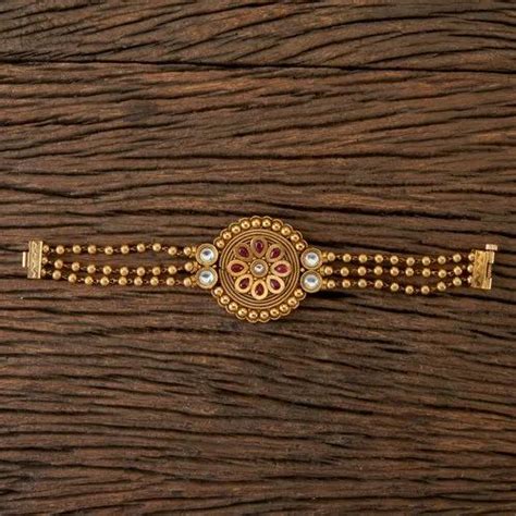 Matte Gold Plated Antique South Indian Bracelet 203849 At Rs 765