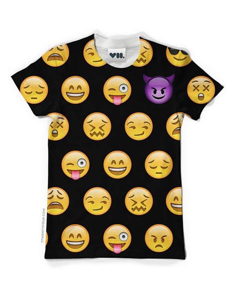 Black Emoji T Shirt Unisex Dye Sublimation Made To Order All