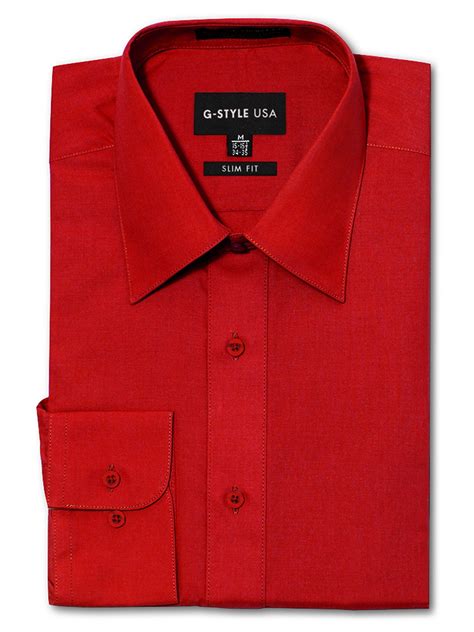 G Style Usa Mens Slim Fit Long Sleeve Dress Shirt