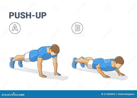 push ups home workout exercise man silhouette colorful guidance illustration stock vector