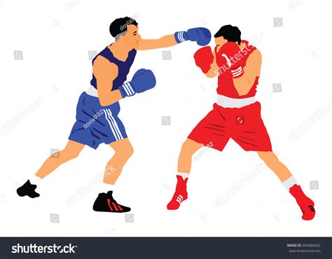 Two Boxers Ring Vector Silhouette Illustration Vector De Stock Libre