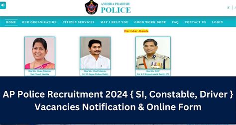 Ap Police Recruitment Si Constable Driver Appolice Gov
