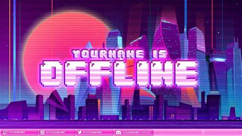 Vaporwave Stream Overlay Set For Twitch Kick Facebook And Youtube