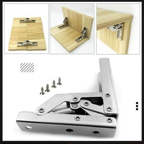 2pcs 90 Degree Self Locking Folding Hinges Hole Free Hinge Table Legs