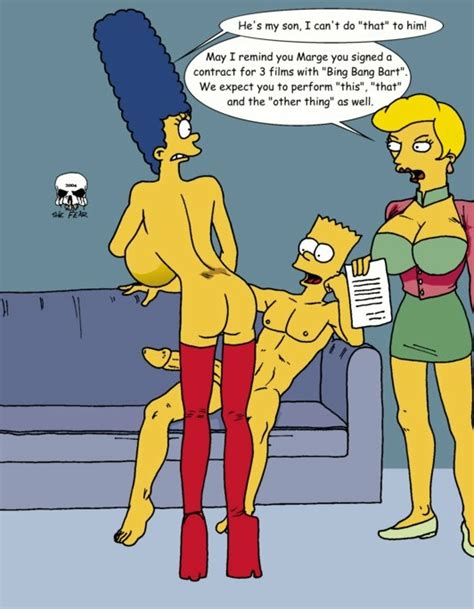 Rule 34 Ass Bart Simpson Blue Hair Breasts Color Female Human Male Marge Simpson Multiple