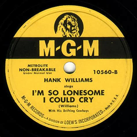 Hank Williams I M So Lonesome I Could Cry Lyrics Genius Lyrics