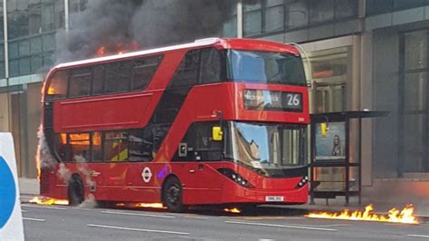 Double Decker Bus Catches Fire Near Liverpool Street Station Bbc News