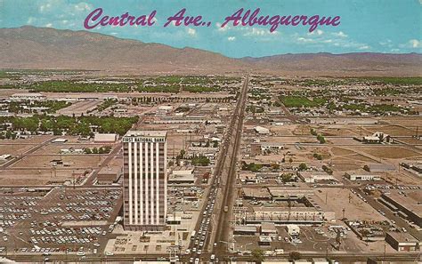 Albuquerque Nm Vintage Postcard Aerial View Of Central Flickr