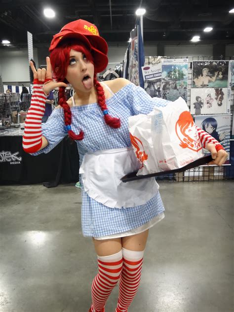 The Wendys Girl Fast Food Mascot I Saw Two Young Ladies Flickr