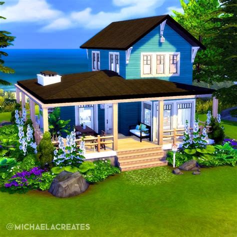 Cozy Coastal Cottage 🌤 The Sims 4 Speed Build No Cc Id